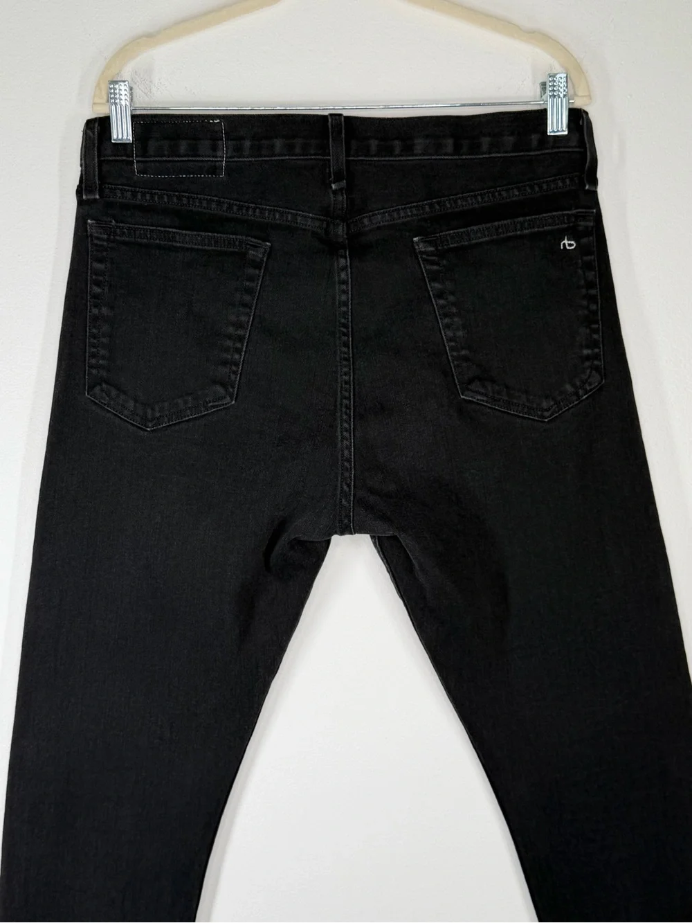Rag & Bone Fit 1 Extra Slim Black Denim Jeans Button Fly Men’s Size 34